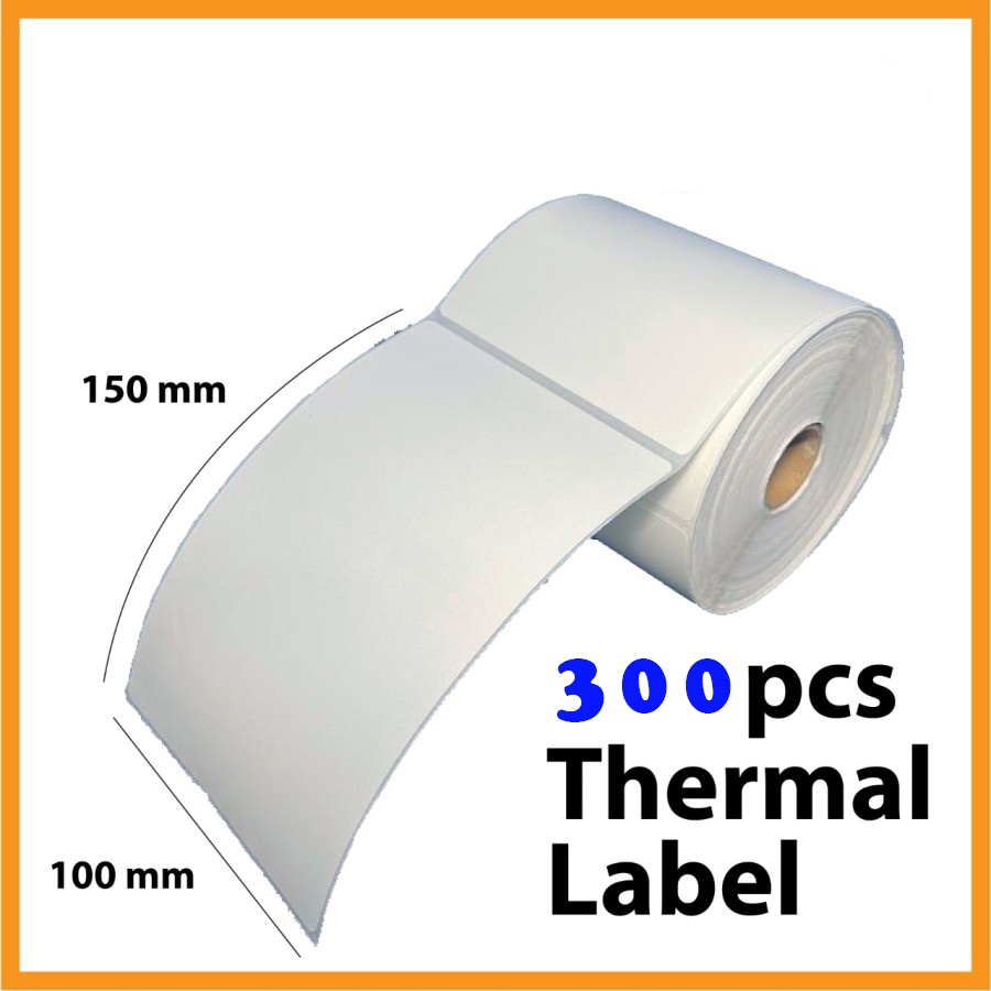 Kertas Thermal Label Resi Thermal 100x150mm Label Barcode 300pcs