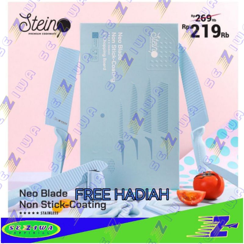 Pisau Steincookware Neo Blade Stein Biru Original free hadiah