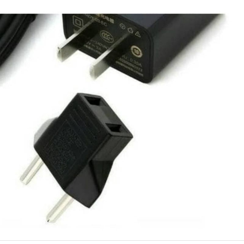 Adapter Colokan Sambungan Listrik Gepeng Ke Bulat / Over Steker EU Adaptor Converter