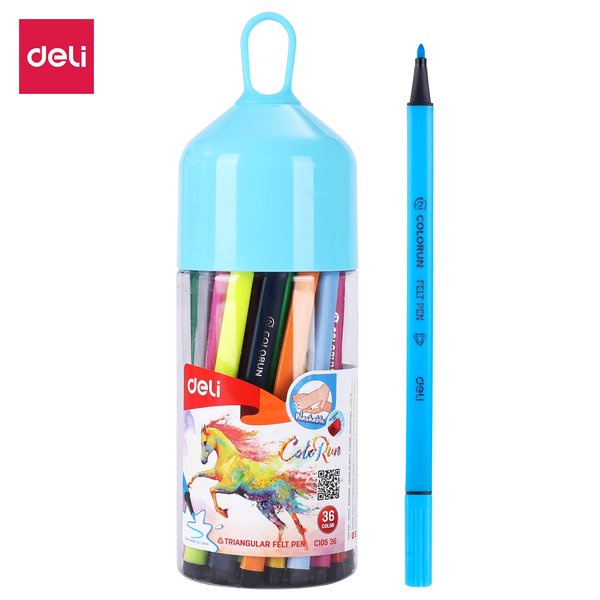 

Spidol DELI Triangular Felt Pen Colorun 36Warna - C10536