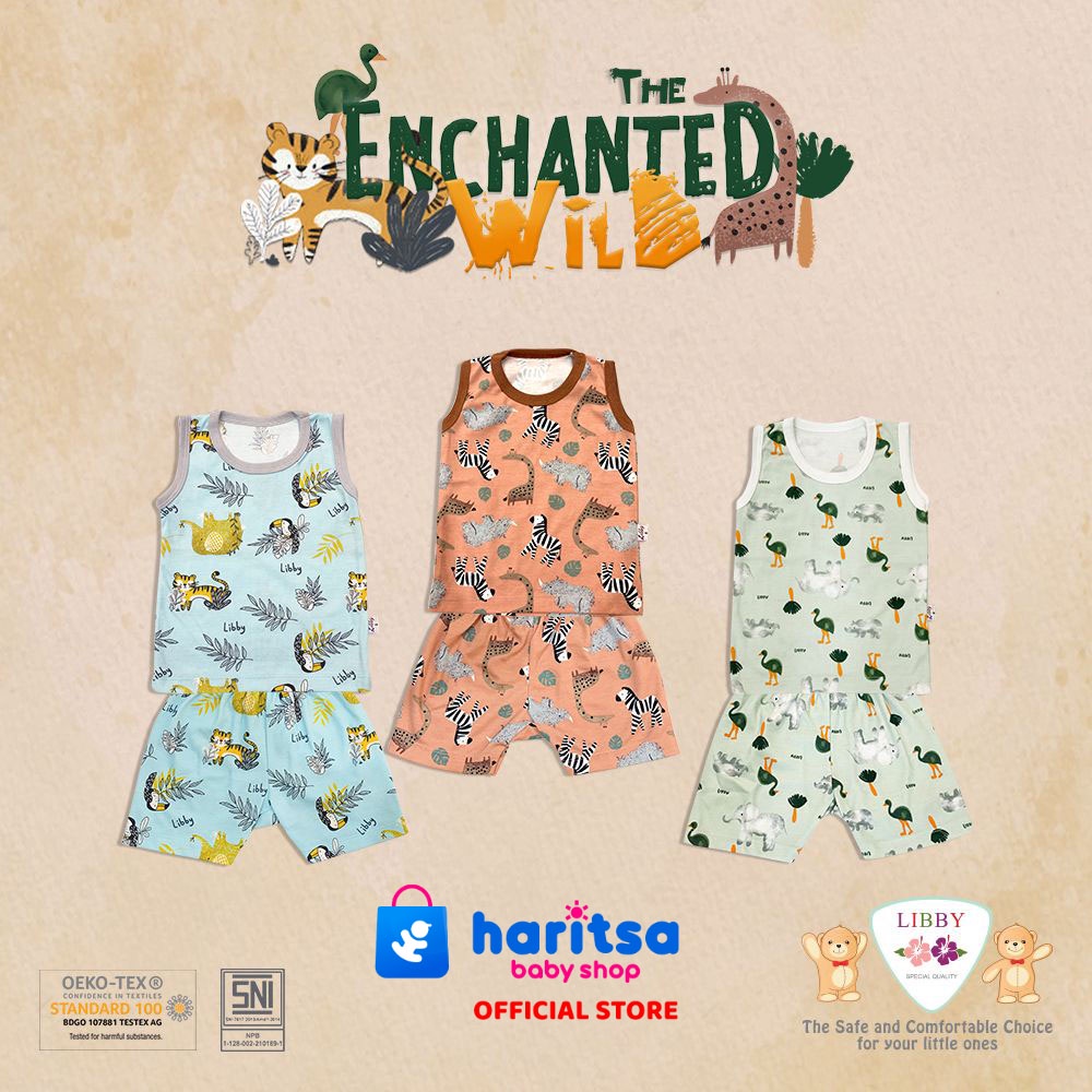 Libby Setelan Kutung Kancing Depan SML - Libby Baju Bayi Enchanted Wild