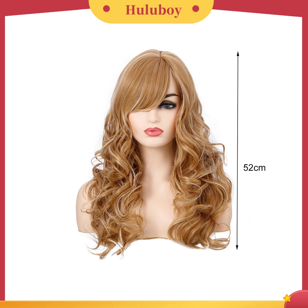 Wig Rambut Panjang Keriting Natural Tahan Panas Untuk Wanita