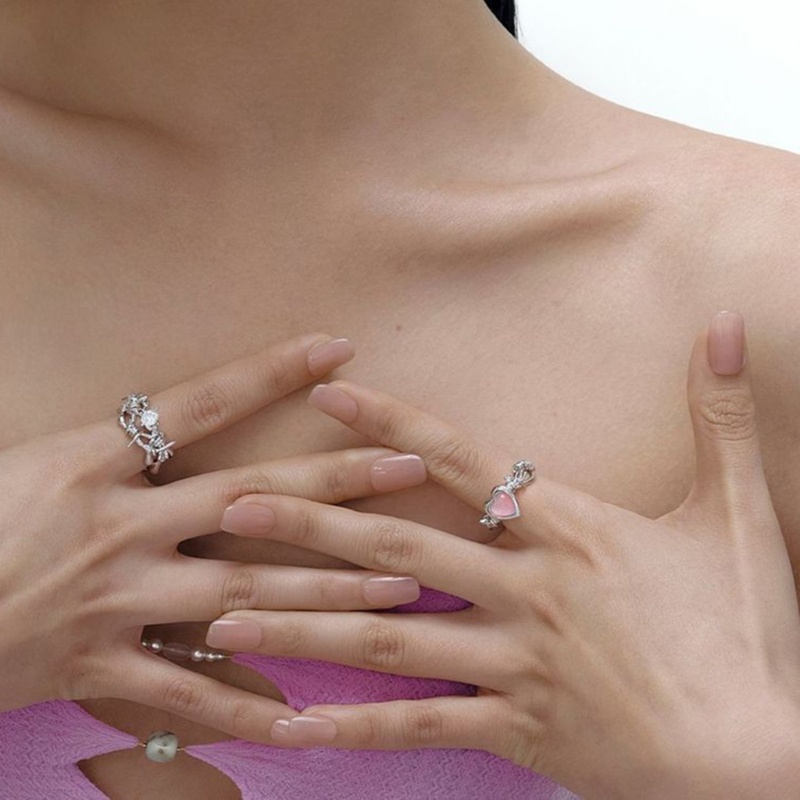 Sa Duri Hati Terbuka Cincin Berduri Cincin Jari Dapat Disesuaikan Perhiasan Fashion Untuk Wanita Perempuan