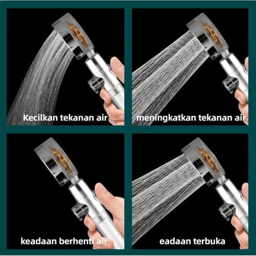 (COD)KEPALA SHOWER MANDI KIPAS 360 DERAJAT ON OFF TURBO FAN SHOWER FILTER / KEPALA KRAN MANDI BALING SARINGAN