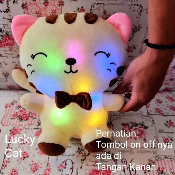 Boneka kucing cina led terbaru / boneka kucing murah