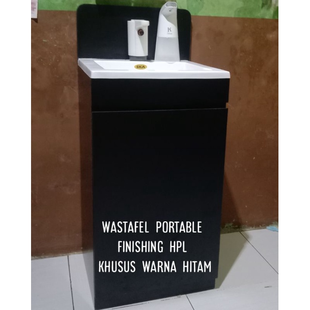 Wastafel portable kabinet / wastafel finish hpl / wastafel hpl hitam