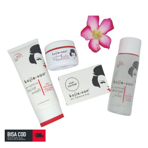 ( PROMO ) Paket Lengkap Kojisan / Kojie san 4 in 1 Face Lightening Cream / toner 100 ml / skin light