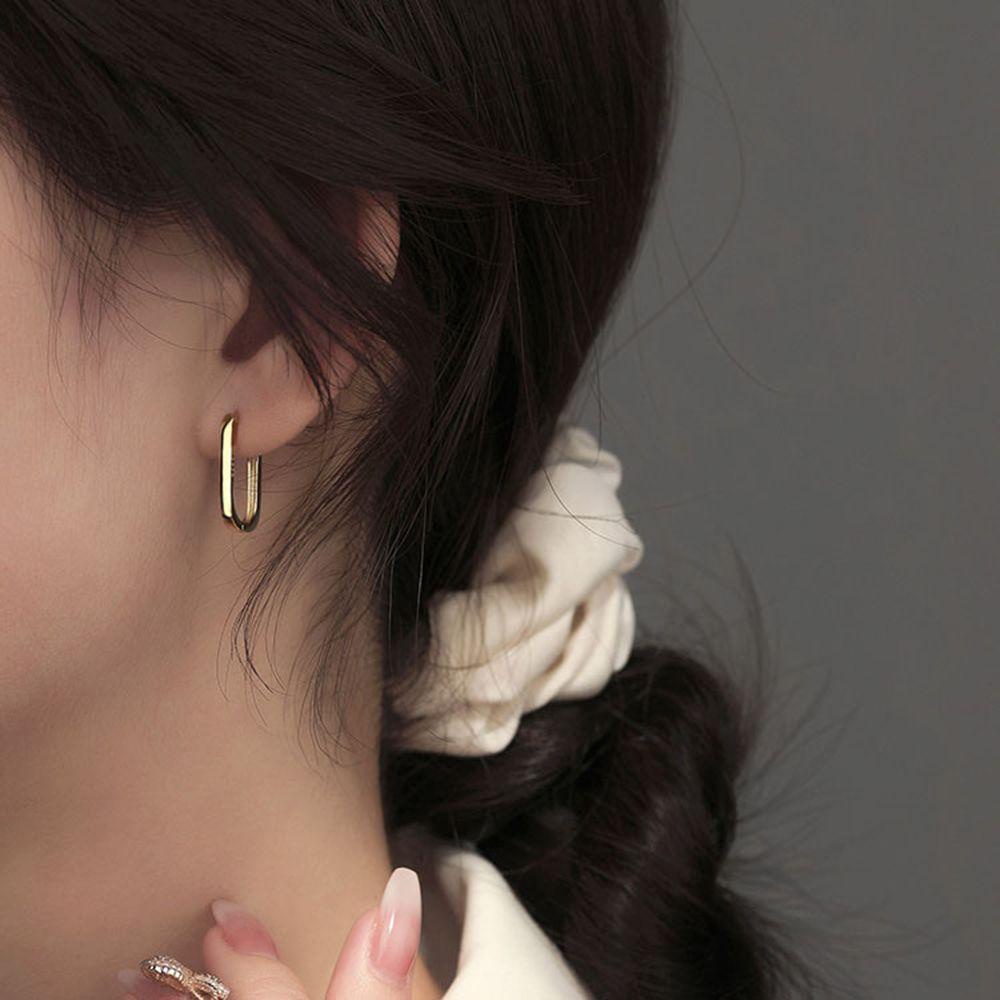 TOP Anting Hoop Geometris Wanita Gadis Perhiasan Indah Lingkaran Hati