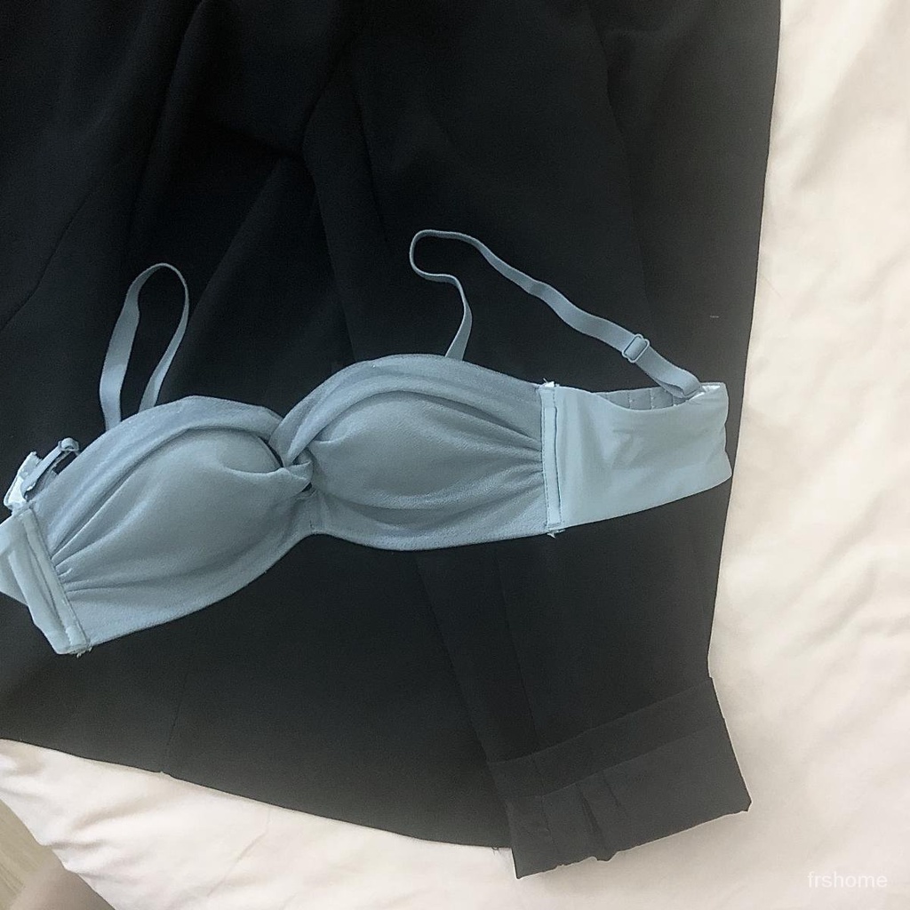 Gadis-gadis penutup bra tanpa tali berkumpul anti-slip dada kecil tidak ada cincin baja membungkus b