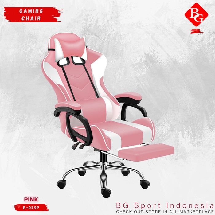 Kursi Bg Kursi Gaming Gaming Chair Premium Gaming Chair Model E-02Sp - Pink