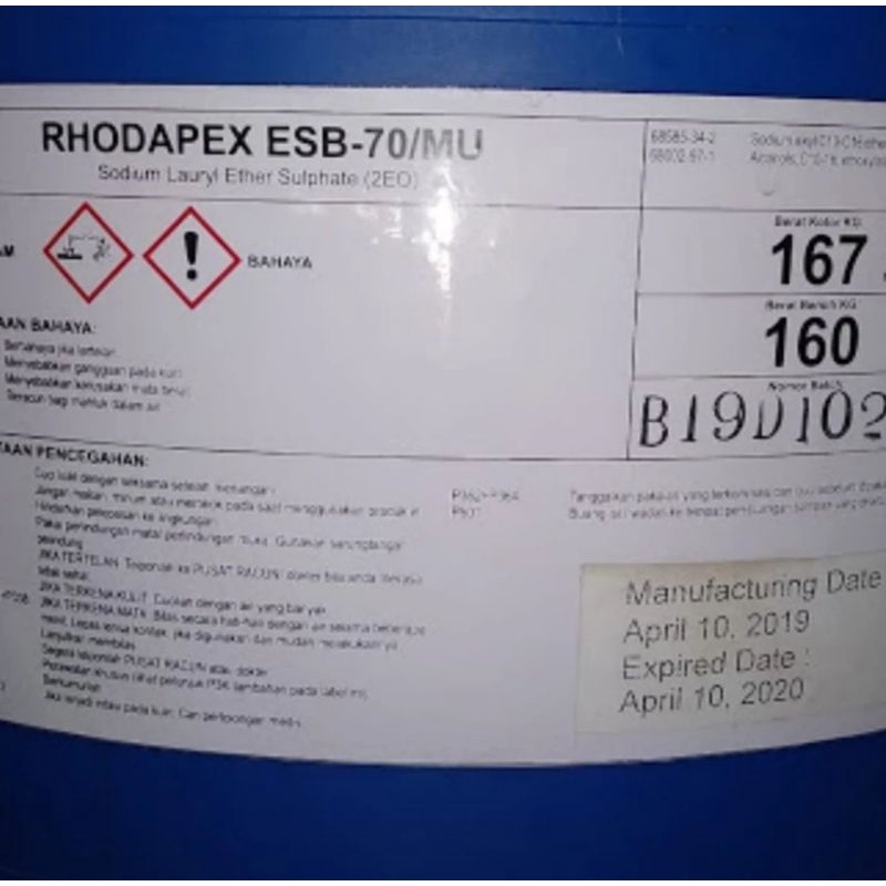 texapon rhodapex 160 kg/sles / sls /sodium lauryl sulfat