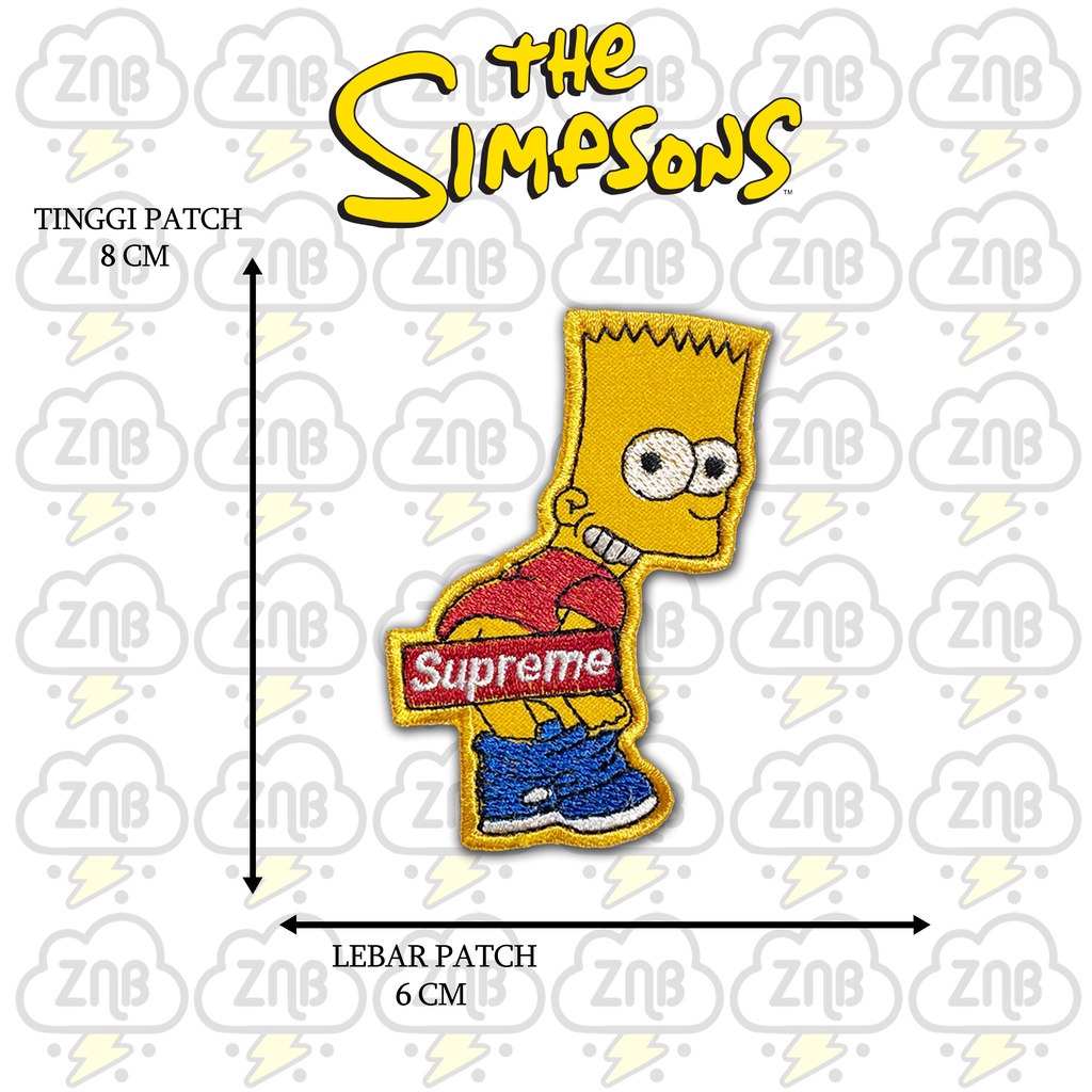 ZINBONS Patch bordir emblem patch simpson satu paket isi 8 patch free 1 stiker musik