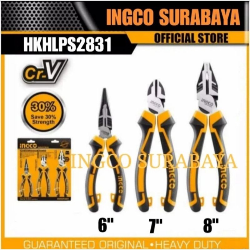INGCO HKHLPS2831 HIGH LEVERAGE PLIER TANG SET POTONG JEPIT LANCIP KOMBINSAI