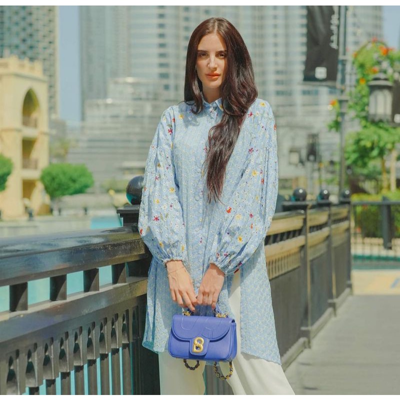 MARSHA SHIRT BENANG JARUM - BLUE SIZE S