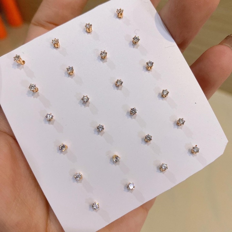 anting tindik diamond gold 2mm best seller item anak2 dewasa bisa pakai y sepasang 20k 3pasang 50k