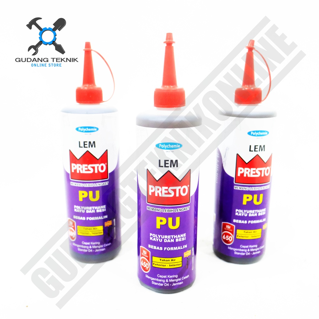 Lem Kayu Besi PRESTO PU 650Gram / Lem Polyurethane Wood Iron PU PRESTO SATUAN