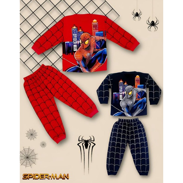 SETELAN PANJANG ANAK SPIDERMAN ADA PILIHAN WARNA DITAMBAH TOPENG USIA 1-10THN/SETELAN PANJNAG SPIDERMAN AJA/TOPENG SPIDERMAN AJA