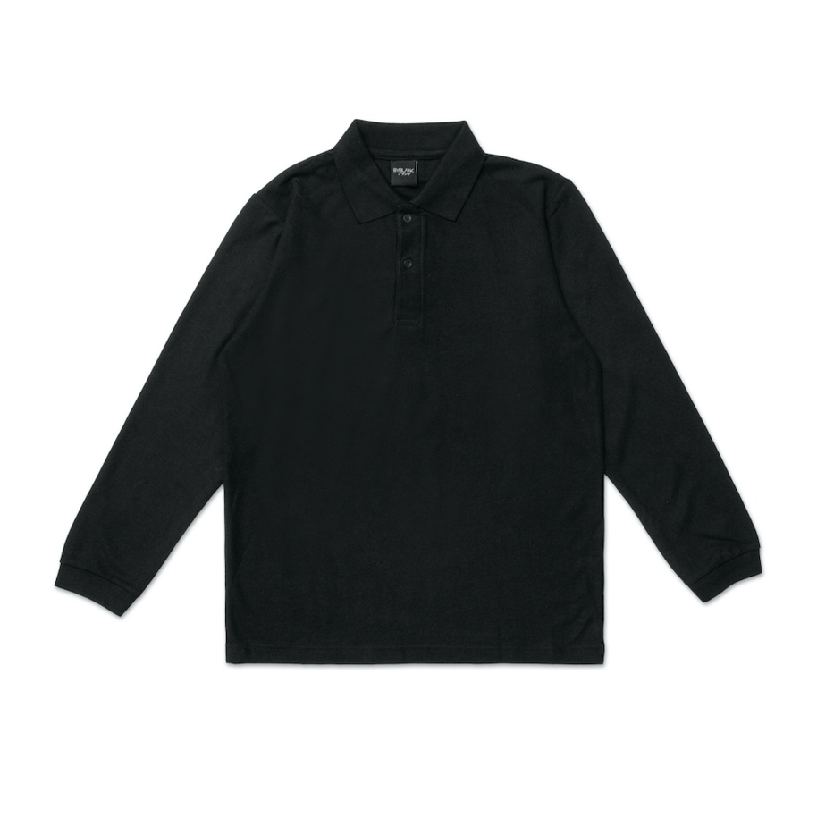 SAPPORO POLO LONG SLEEVE - Kaos Polo Pria Lengan Panjang in Black