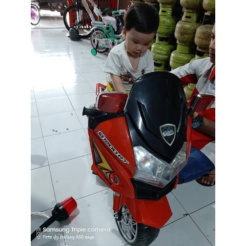 MAINAN ANAK MOTOR AKI ACCU PATROLI merk GRIND MB 01 Musik lampu