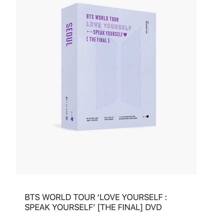 READY Sealed  DVD BTS WORLD TOUR LYS THE FINAL / Love Yourself rm jin suga jhope jimin v jungkook jk
