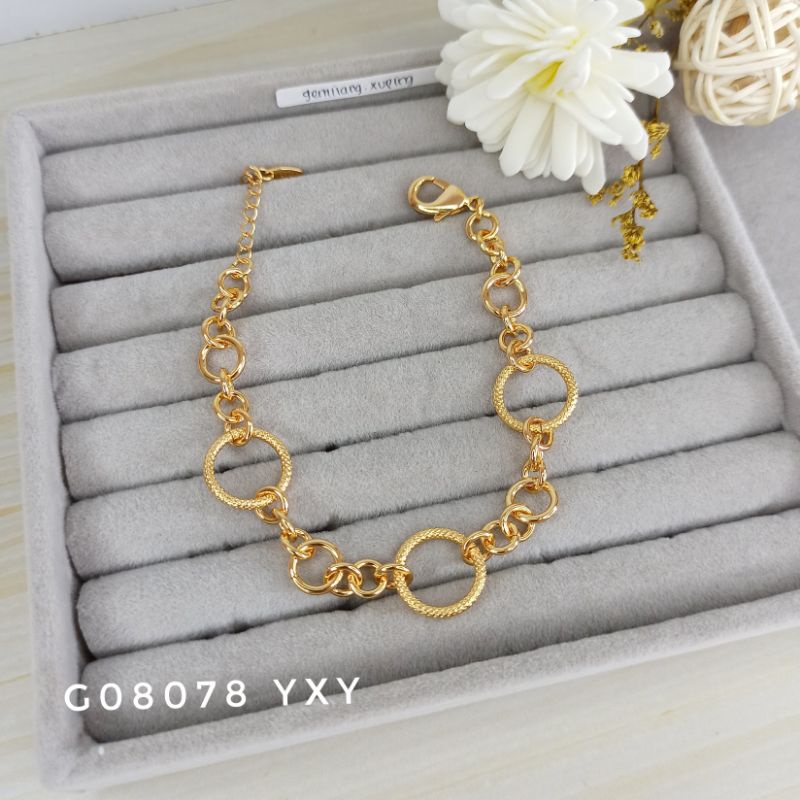 Gelang Yaxiya Rantai Warna Gold G08078