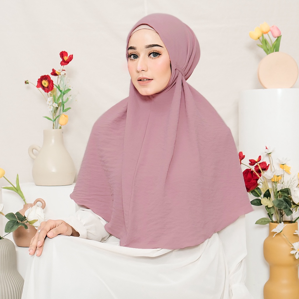 [PREMIUM] Jilbab instan Bergo Maryam ukuran L Kerudung Crinkle Airflow Hijab Grosir