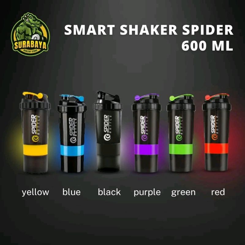 SMART SHAKER SPIDER BOTTLE FITNESS BOTOL MINUM GYM AKSESORIS OLAHRAGA SWEDEN SIGNATURE SERIES SHAKE