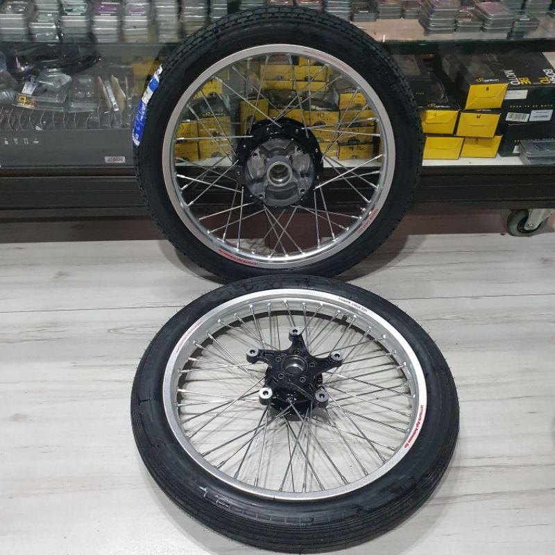 Velg Aloy Titans 18 x 160 Silver Jeruk Tromol Cb New v4 Jari Ban Irc 250 18 lurus tahu 1 set