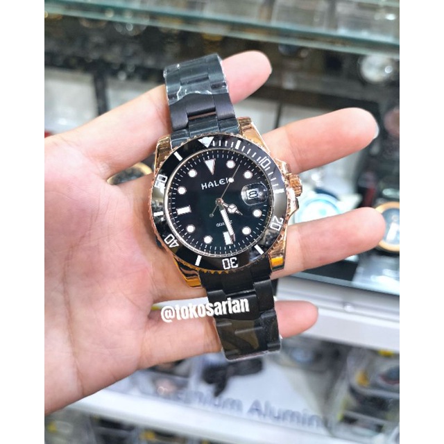 Jam Halei Original 8035 Rantai Stainless Water Resist Garansi Untuk Pria