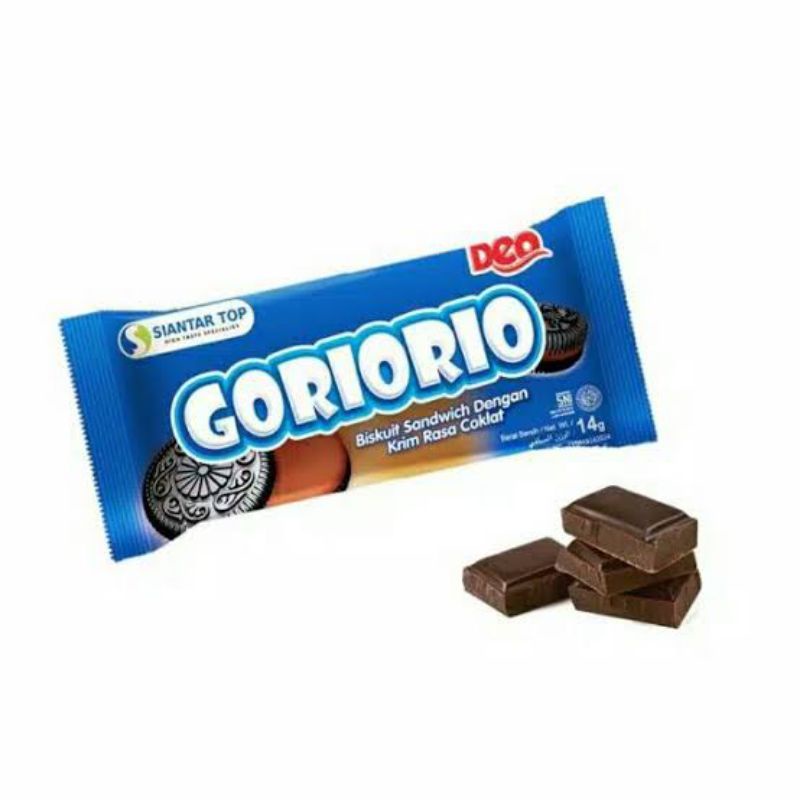 

Biskuit Sandwich Goriorio Krim Coklat 1 pak isi 20 sachet