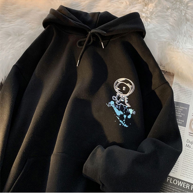 Promo Cod Hoodie Couple Pria Wanita Satuan Funny Cartoon Print Loose Hoodie Couple 2022 New Hanins Fashion Hoodie Coat for Men and Women