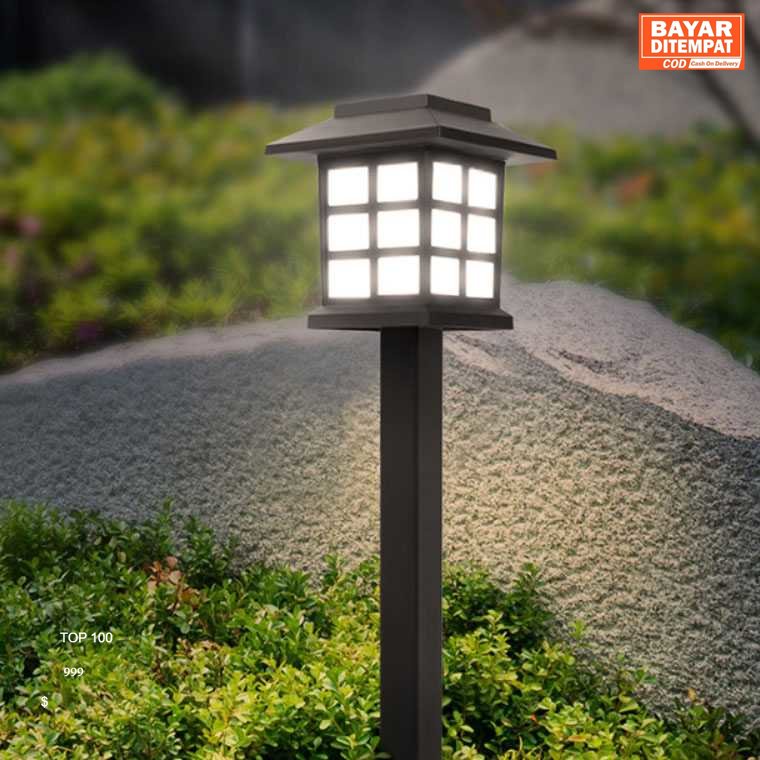 ( ORI ) AIFENG Lampu Taman Solar Panel Ground Plug Cool White Light - EM320