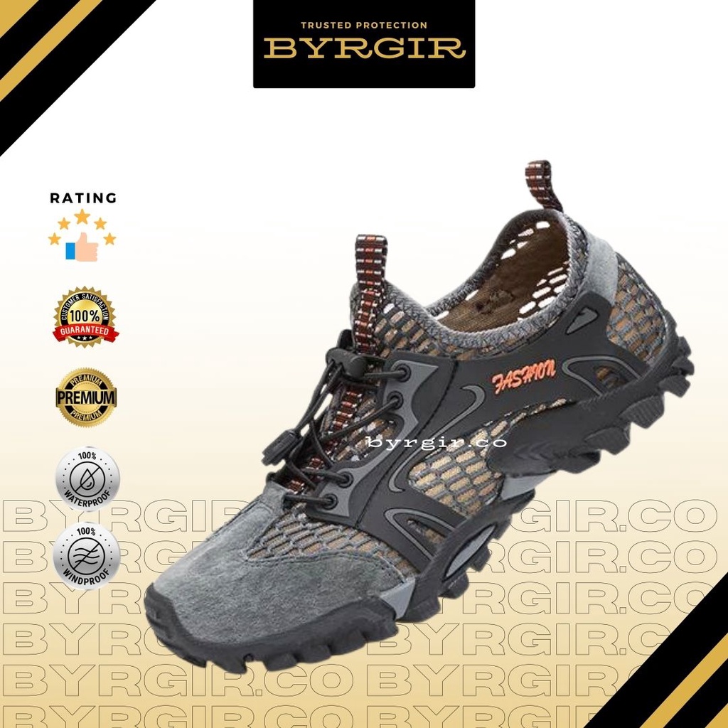 BYRGIR Sepatu Trekking Fashion Mendaki Hiking Touring Ringan Import Tali Outdoor Hiking Casual Shoes Gunung Mendaki Adventure Quick Dry Pria Wanita Breathable Sepatu Olahraga Pantai Touring Ringan Anti Air