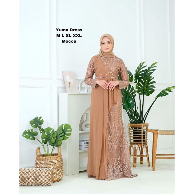 Gamis Pesta Mewah Warna Mocca / Kebaya Seragam / Kebaya Gamis / Kebaya Bridesmaid / Kebaya Modern