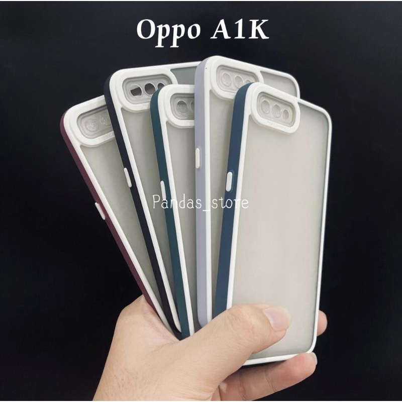 Pro Hybird Oppo A1K Softcase Halus dan Elegan / Pinggiran Garis Putih Keren (Pandas)