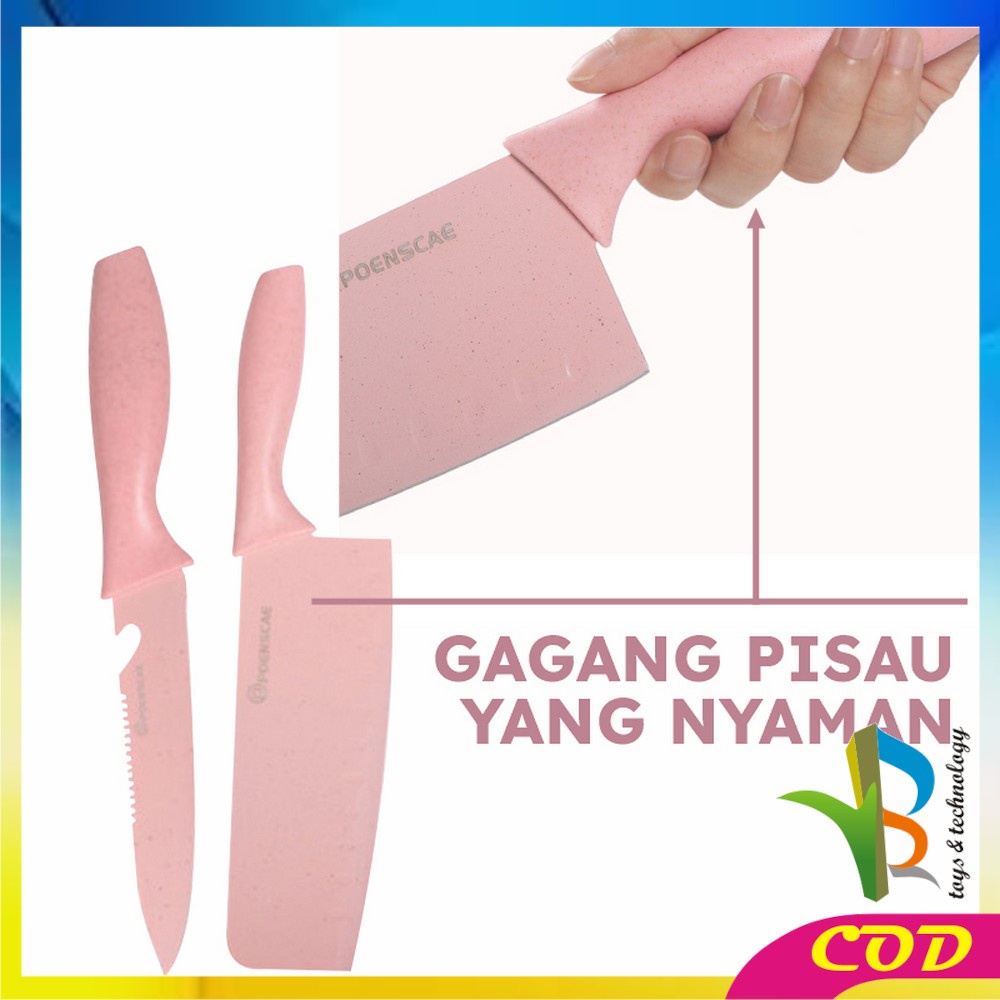 RB-C514 Pisau Set 7IN1 Dengan Telenan Pisau Gunting Dapur Serbaguna / Peralatan Dapur Kitchen Knife Set