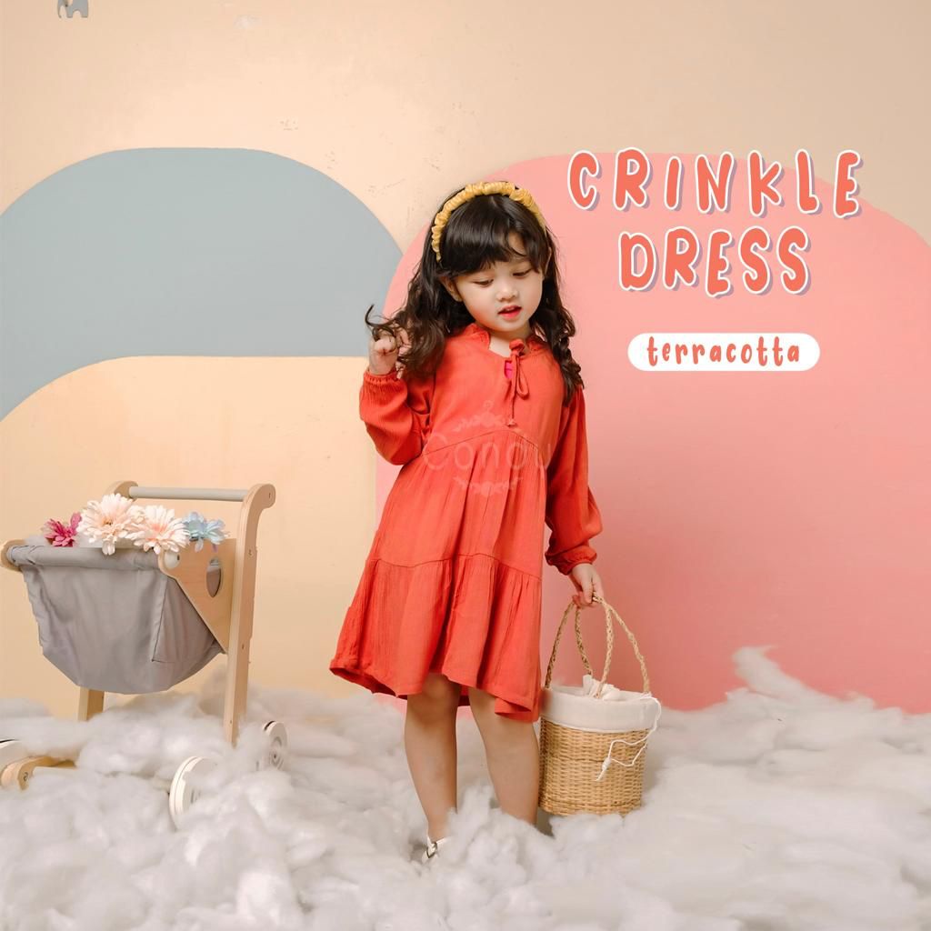 Dress Crinkle Anak usia 2 3 4 5 tahun || Tunik anak cewek || atasan anak perempuan || tunik crinkle 