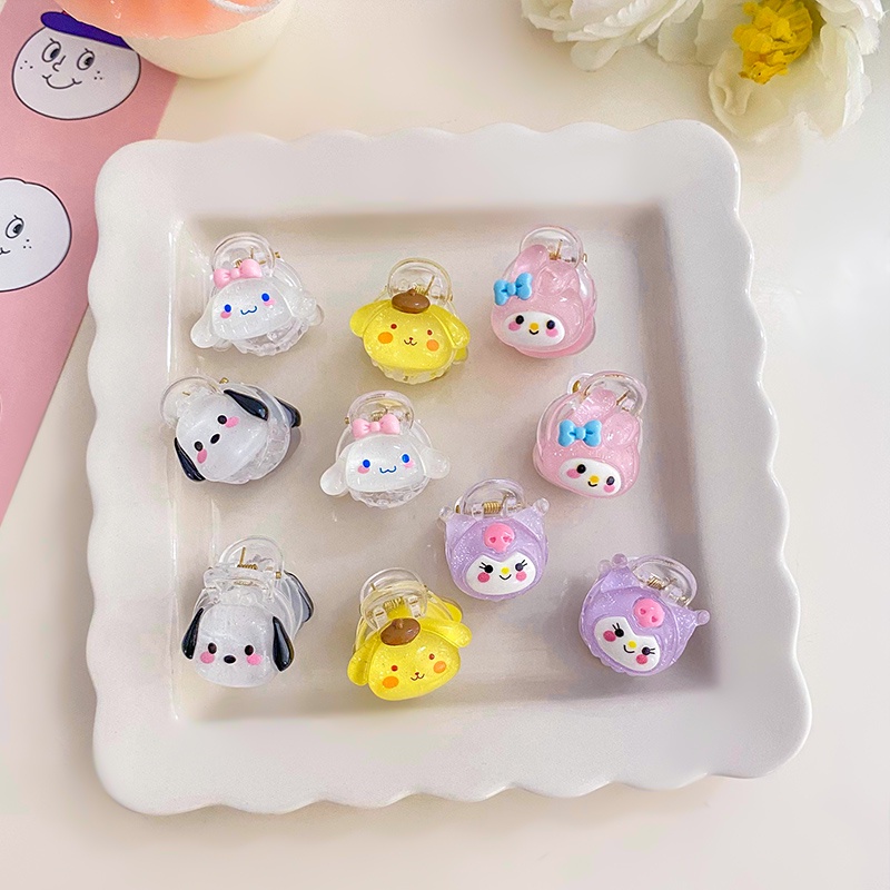 COD❤️Jepit Rambut Sanrio Lucu Anak Dan Wanita Cute Bentuk Kartun Korea Gaya Kuromi Melody Purin Cinnamoroll Pochacco Bahan Akrilik