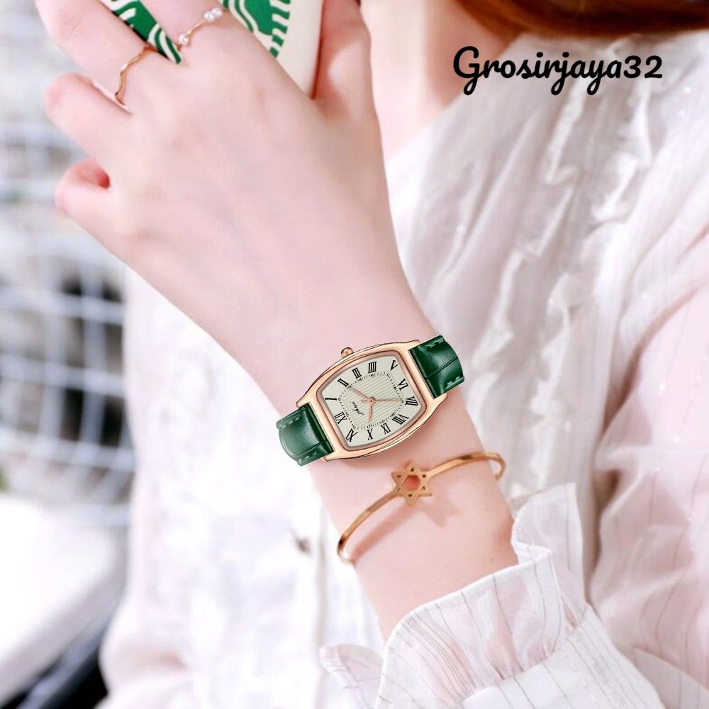 Jam Tangan CLEO wanita pria Quartz Dial Kotak Kecil Casual Retro Untuk Wanita