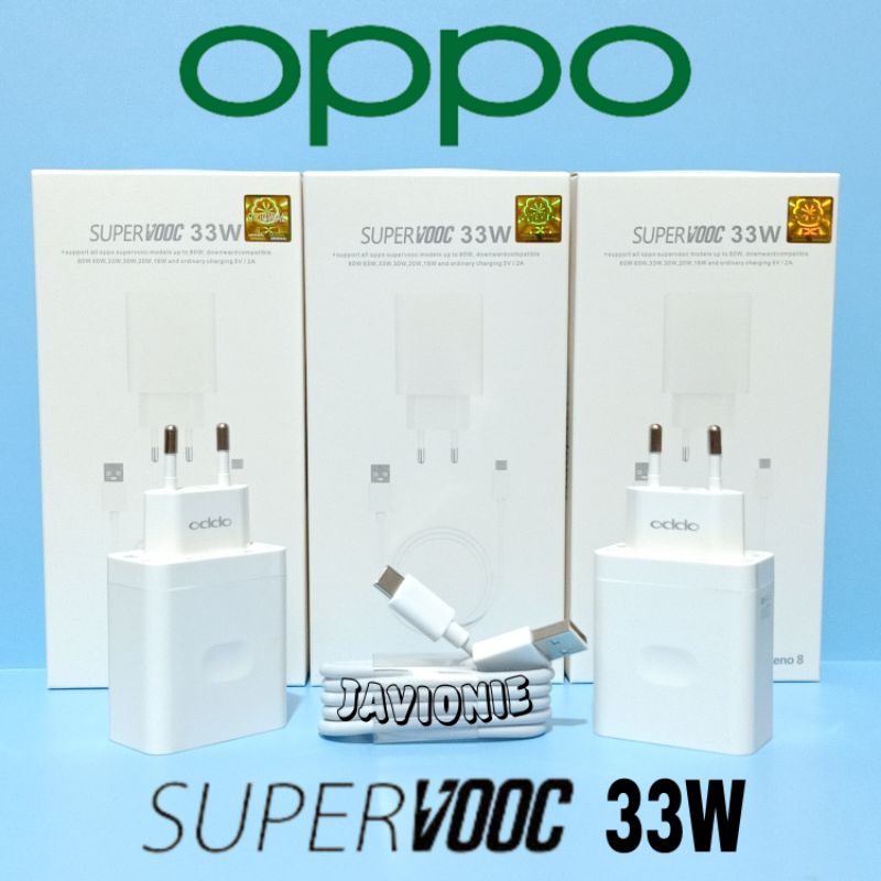 Charger Casan OPPO Super VOOC 33W Reno 7 7z 8 8z 8T A57 A74 A76 A77s A78 A95 A96 4G 5G Cas Original TYPE C 33 Watt