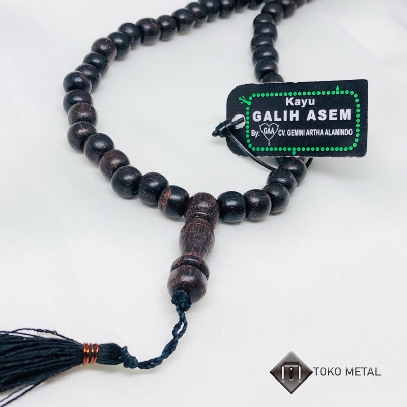 Tasbih 99 Butir Kayu Galih Asem Dm 6 mm &amp; 8 mm [ Toko Metal ]