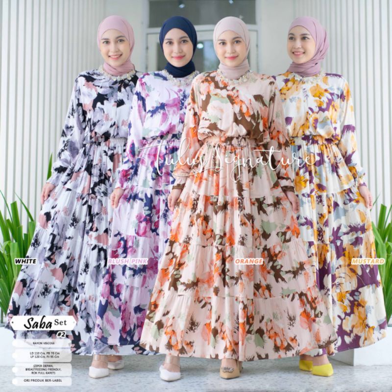 SABA SET #2 BY TULUS SIGNATURE / ONESET WANITA MUSLIMAH / Setelan rok motif premium