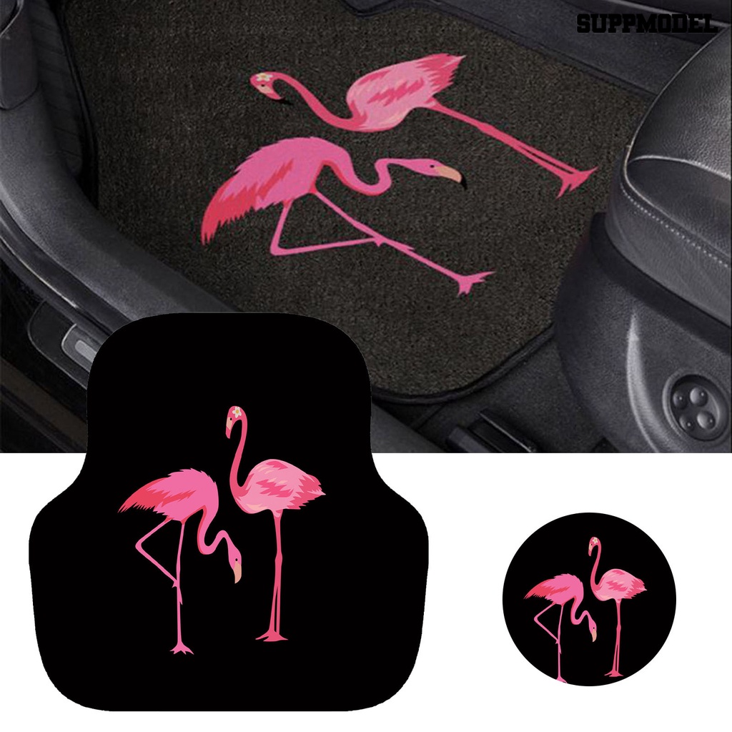 [Auto] Alas Lantai Mobil Motif Lively Flamingo PVC Anti Kotoran Lantai Depan Karpet Liner Untuk Kendaraan