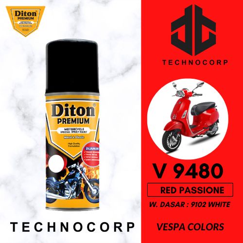 

CAT DITON PREMIUM V 9480 RED PASSIONE / VESPA MERAH METALLIC