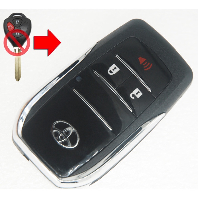 Toyota Casing Kunci mobil Case Remot Model Lipat Innova Yaris Vios Altis Fortuner Inova Filp Key Flipkey 2 Tombol 3 Tombol universal/kunci remot mobil/remote mobil universal