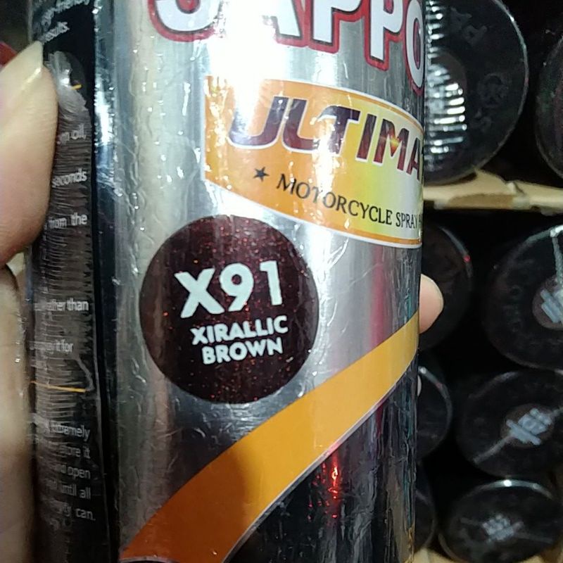 cat spray pilok pilox cat semprot sapporo ultimate saporo X91 xirallic brown coklat xiralic xiralik cokelat 400ml