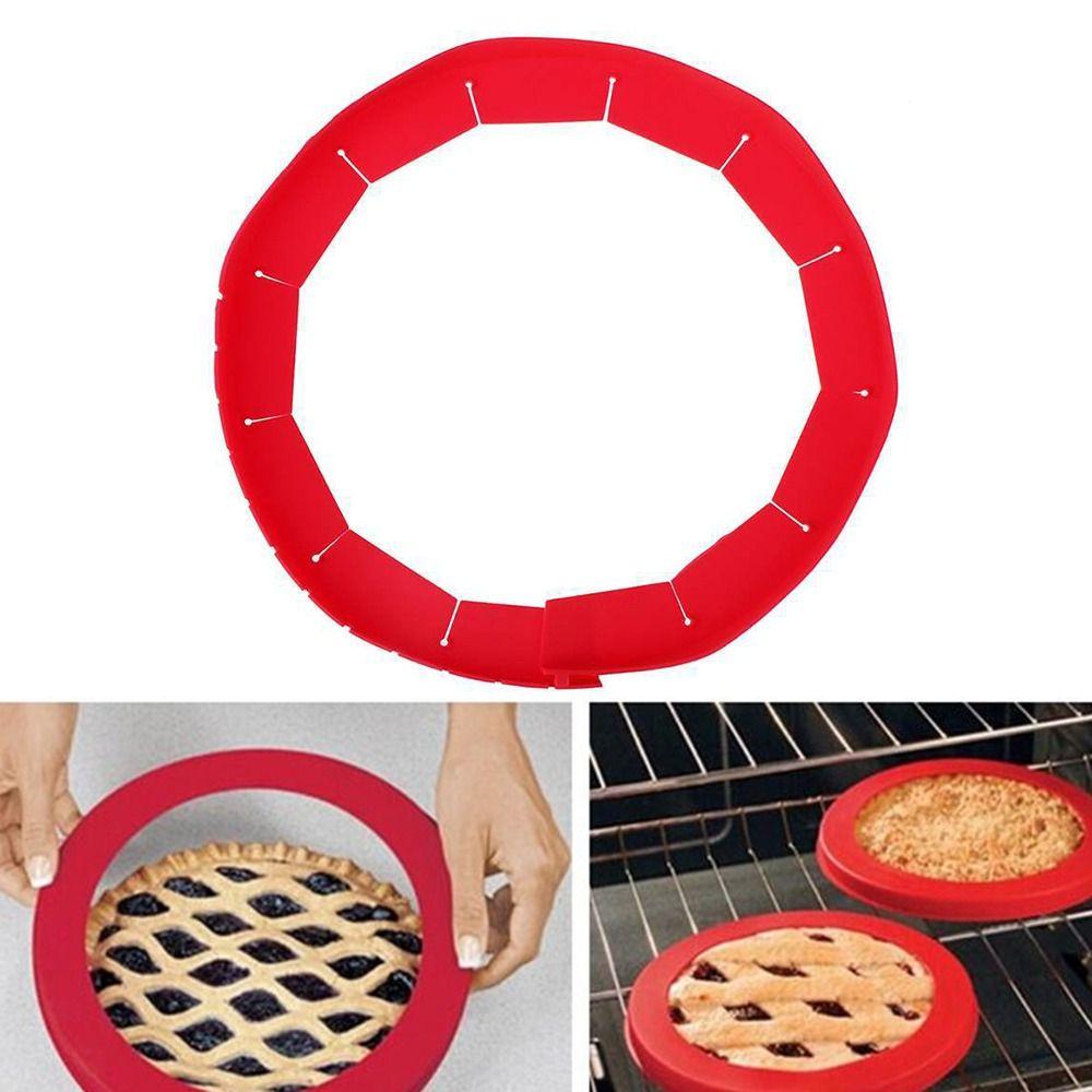 Preva Adjustable Pelindung Kerak Pai Aksesori Dapur Alat Kerak Pai Pie Saver Baking Pie Ring