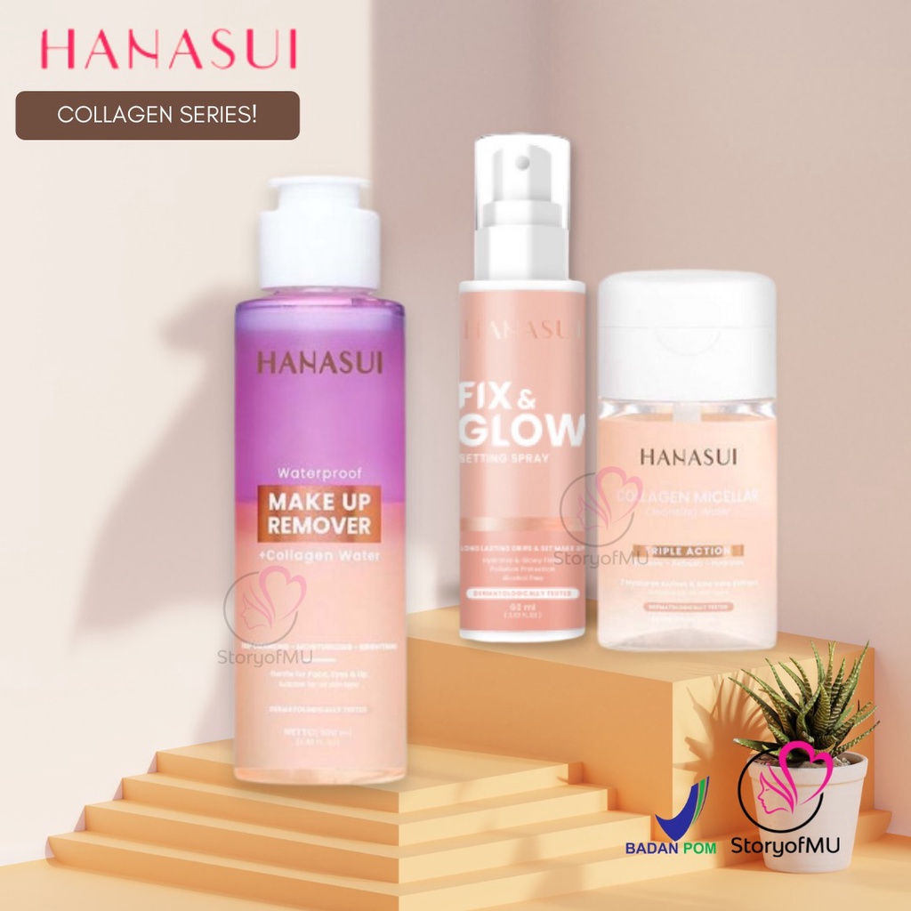 Hanasui Fix &amp; Glow Setting Spray | Make Up Remover | Collagen Cleansing Water