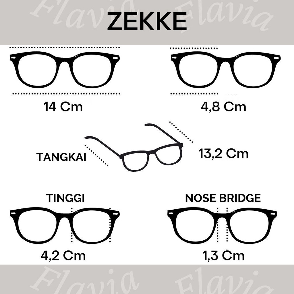 Flavia Eyewear - Kacamata Zekke Unisex Acetat (custom minus, photochromic, blueray, bluechromic dan photobrown)