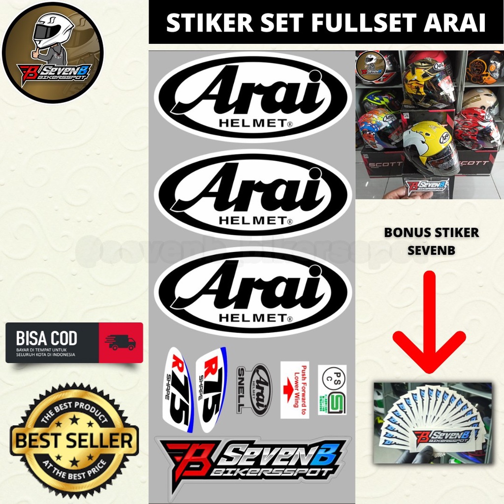 Jual STIKER SET ARAI STICKER LOGO FULLSET ARAI VZ RAM 4 5 PEMANIS